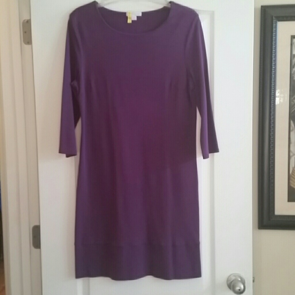 Purple cotton sheath dress